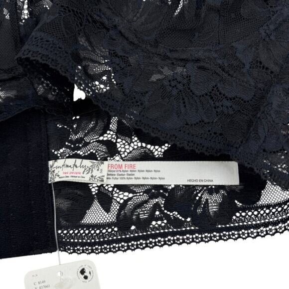 NWT FREE PEOPLE x Intimately FP Sorento Demi Longline Sz 34A Black - Picture 4 of 5